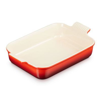 TRAVESSA RETANGULAR LE CREUSET 19CM HERITAGE VERMELHO 71102190600001