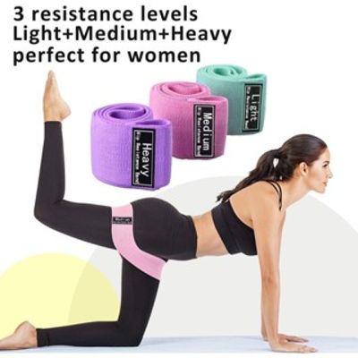 Conjunto de faixas de resistência para pernas e bumbum, esportes, quadril, tecido resistente a tecido Kit 3 LARGOS