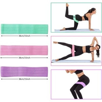Conjunto de faixas de resistência para pernas e bumbum, esportes, quadril, tecido resistente a tecido Kit 3 LARGOS