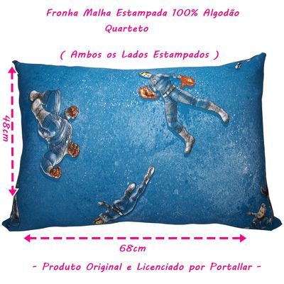 Fronha Avulsa KazzaVip Malha 100% Algodão Disney Estampada Quarteto 48cmx68cm Azul
