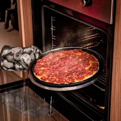 50un Bandeja Pizza Plástica Transparente G230 Rasa 33,5x4,8cm Galvanotek