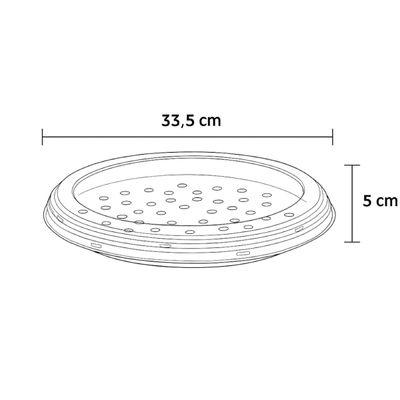 50un Bandeja Pizza Plástica Transparente G230 Rasa 33,5x4,8cm Galvanotek