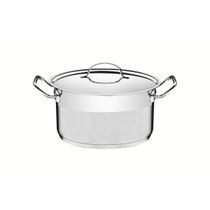 Caçarola Funda Tramontina Professional Aço Inox 3,6L com Tampa Plana e Fundo Triplo 20cm