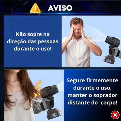 Soprador de Ar Turbo Portátil 48v Recarregável 02 Baterias