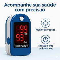 17634733046151 Oxímetro Digital de Dedo Medidor de Saturação de Oxigênio