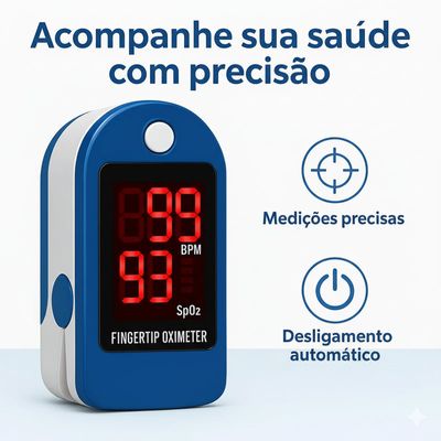 Oxímetro Digital de Dedo Medidor de Saturação de Oxigênio