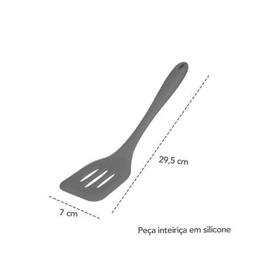 Espatula de Silicone Perfurada Utensilio Cozinha Vermelho 1un
