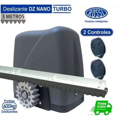 Kit Motor Deslizante Portão Dz Nano Turbo Rossi 3 Mts