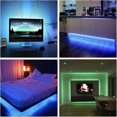Fita Led Rgb 5050 Rolo 5m Com Fonte 12v 5a E Controle Remoto