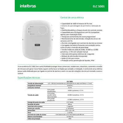 Kit Cerca Elétrica Industrial 120 metros Big 1 Metro c/ Central de Choque 12.000 volts completo