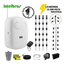 Kit Cerca Elétrica Industrial 120 metros Big 1 Metro c/ Central de Choque 12.000 volts completo
