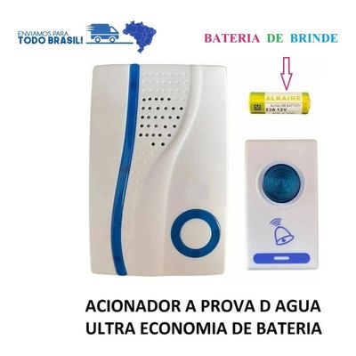 Campainha Residencial Wireless Sem Fio Resistente