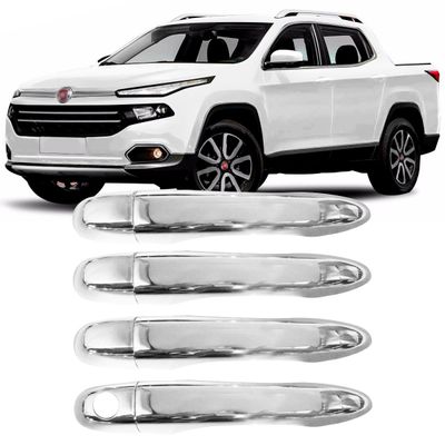 Aplique Cromado Maçaneta Fiat Toro 2016 à 2022 4 Portas