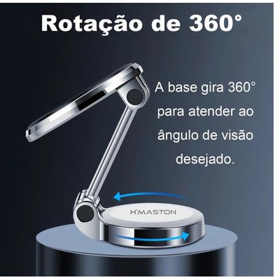 Suporte Magnético Mesa Veicular Dobramento Duplo Rotação 360° CJ-69