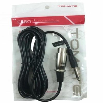 Cabo De Microfone Conexão P10 Macho x XLR Fêmea 5m Tomate