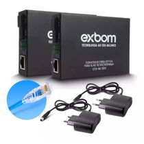 Par de Conversor Mídia Fibra Óptica A+B para RJ45 Gigabit 1000Mbps