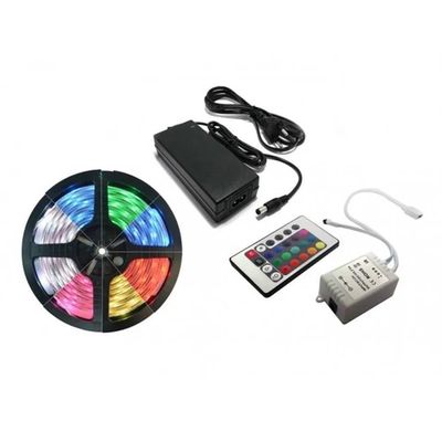Fita Led 5 Mts Ultra Rgb 5050 Prova Dagua com Controle e Fonte 12v