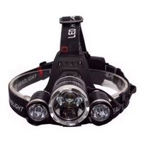 Lanterna De Cabeça Triplo Led Recarregável Profissional Com 3 Leds T6 Cree