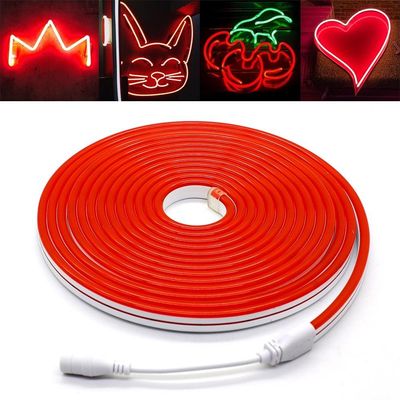 Fita Led Mangueira Neon 5 Mts Iluminação Flexível Corte 2.5 Cm - Vermelho