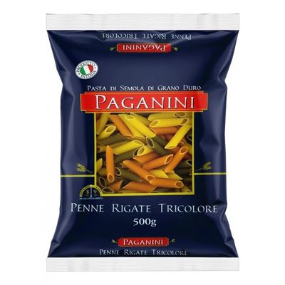 MACARRÃO PAGANINI PENNE RIGATE TRICOLORE 500G