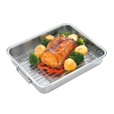 Assadeira Tramontina Service em Aço Inox com Grelha 39 x 33 cm 6,4 L