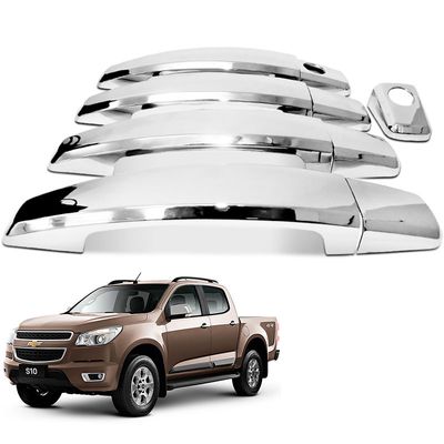 Kit Aplique Cromado Maçaneta + Traseira Chevrolet S10 2012 à 2016
