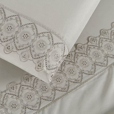 Coordenado Cobre Leito e Lençol Divino Queen 7 Pç - Amendoa