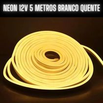 Fita Mangueira Neon 5 Mts Iluminação Flexível Corte 2.5 Cm - Branco Quente