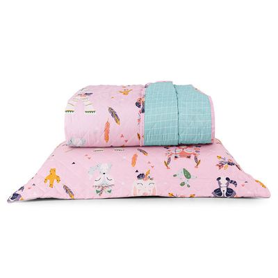 Cobre Leito Kidsteem Solteiro Micropercal Foxy 2 Peças  - 100% Poliéster