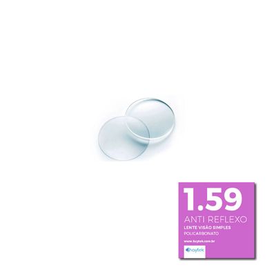 LENTE VISAO SIMPLES INCOLOR 1.59 C/AR