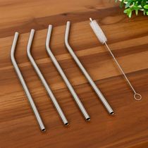 Canudo de Inox Curvo Reutilizavel Escovinha Limpeza Jogo 5un