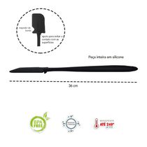 Espatula Profissional de Silicone Preto Cozinha 36cm
