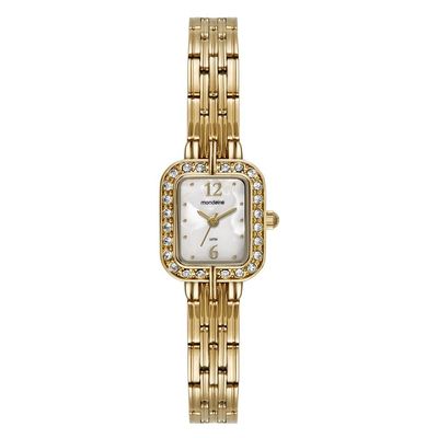 Relogio Mondaine Feminino Ref: 99781lpmvde1 Retangular Dourado
