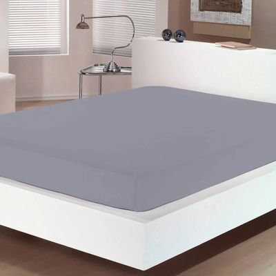 Lencol Avulso Solteiro c/ Elastico Malha Image Cinza Bouton
