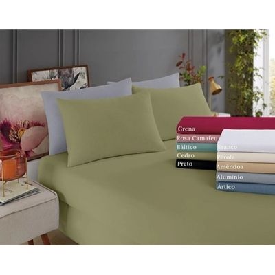 Lencol Avulso Casal com Elastico Malha Sul Brasil Coral