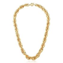 Colar de Elos trançados lisos banhado em ouro 18k