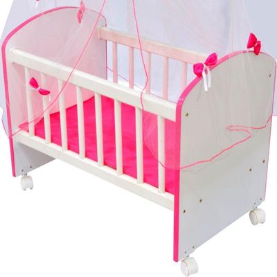 Berço Para Boneca Magia C02 Brinquedo Infantil Branco Rosa - Lyam Decor