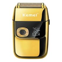 Barbeador Máquina Corpo de Metal Dourado Shaver Acabamento Prova da água Kemei KM-2028