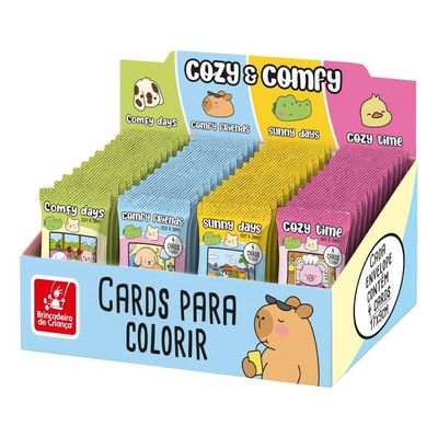 Kit 24 Cards para Colorir Cozy Comfy