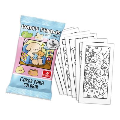 Kit 24 Cards para Colorir Cozy Comfy