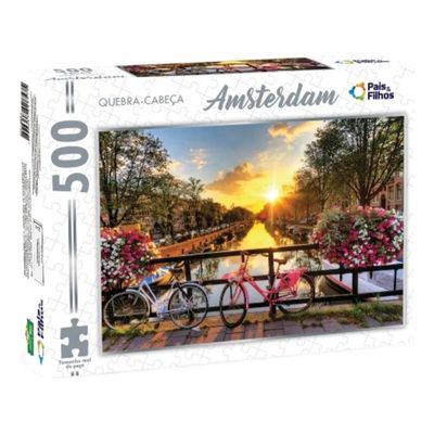 Quebra-Cabeça - 500 peças - Amsterdam - Pais e Filhos