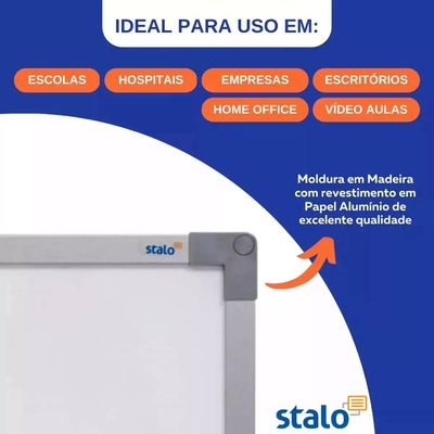 Stalo Lousa Branca 120x90cm Escolar Apagador E Canetas