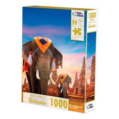 Quebra-Cabeça - 1000 peças - Tailândia - Pais e Filhos
