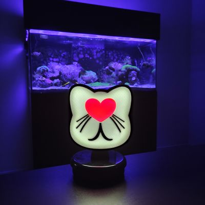 Luminária de Mesa Pet Gato Led Abajur Mesa 3D com Fonte