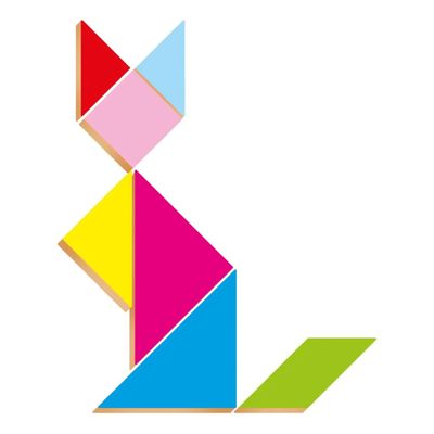 Quebra Cabeça Tangram Geométrico Em Madeira - Nig 0447