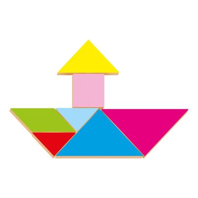 Quebra Cabeça Tangram Geométrico Em Madeira - Nig 0447