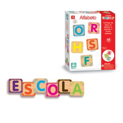 Jogo Educativo Alfabeto Em Madeira Nig - 0450