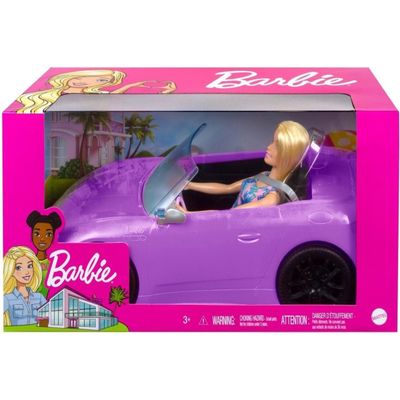 Carro Barbie Conversivel Roxo com Boneca - Mattel HBY29