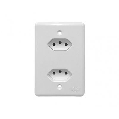 Tomada Ilumi Stylus Dupla 10A 250V 201200 Monobloco