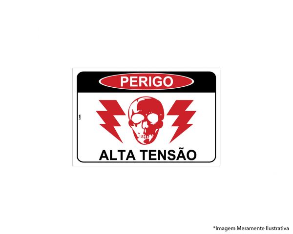 Placa Sinal.Pvc 20X30Cm Perigo Alta Tensao Ref2438